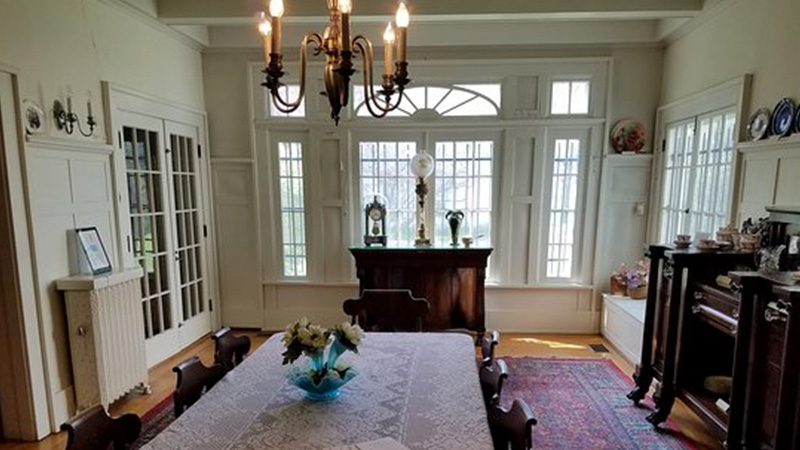 Interior photo of the Clinton County History Center dining room