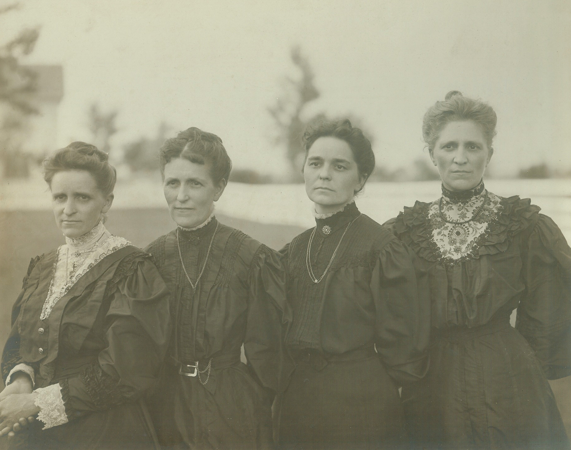 Antique photo of Mary Hains Peterson, Sarepta Hains Short, Hattie Hains Carpenter and Mattie Hains Jefferson