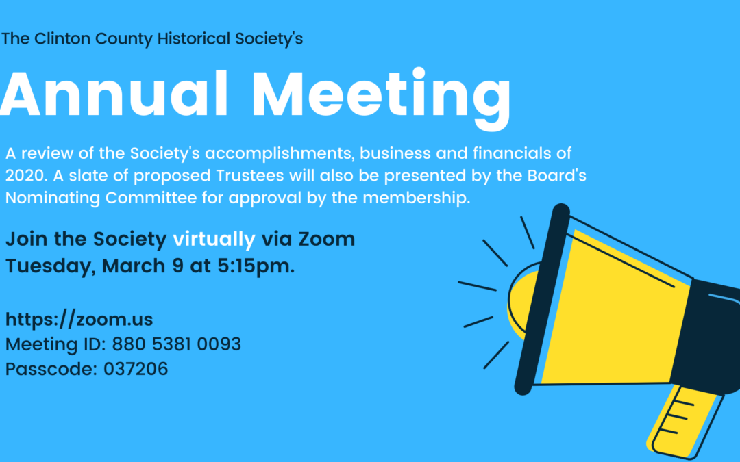 Society’s Annual Meeting – March 9, 2021