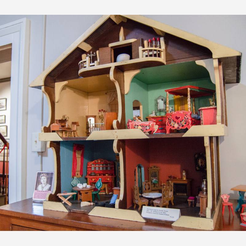 Vintage dollhouse interior view