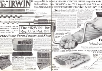 Vintage Irwin auger bit advertisement